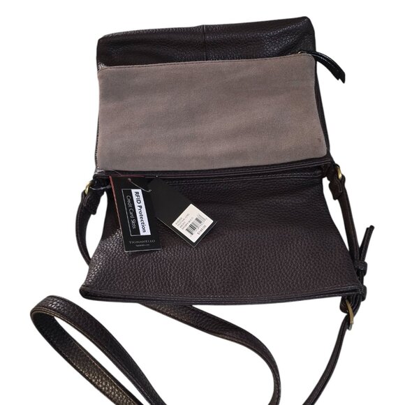Tignanello Pebble & Suede Leather Multi-Pocket RFID Crossbody A282420 - Picture 2 of 7